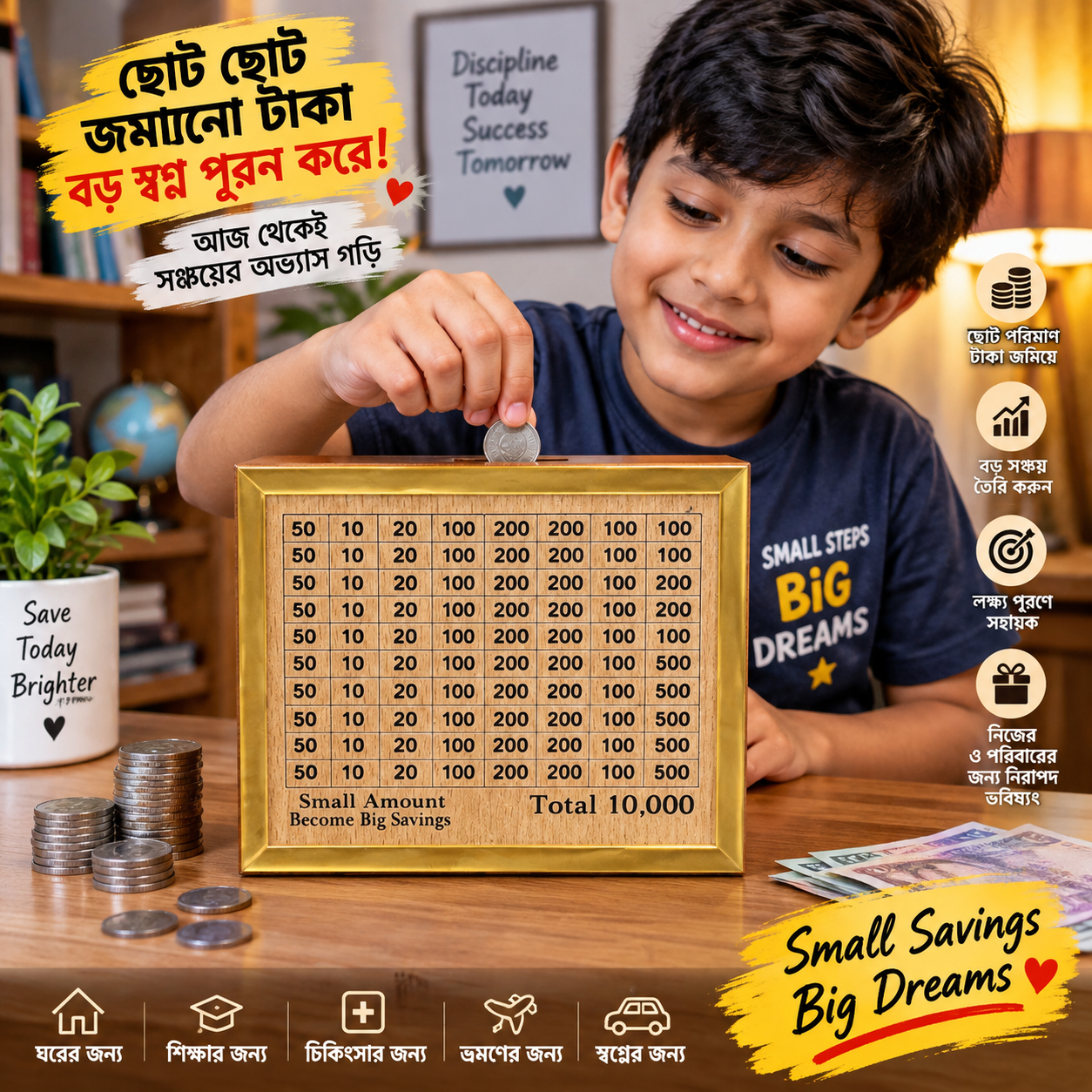 ১০,০০০ টাকার সেভিংস চ্যালেঞ্জ বক্স