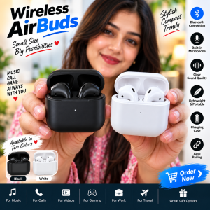 Wireless AirBuds – স্টাইলিশ ও কমপ্যাক্ট ইয়ারবাড
